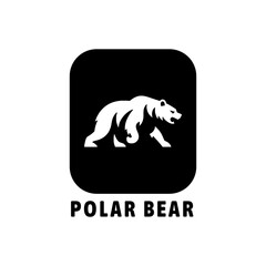 Polar bear logo. Polar bear silhouette. Polar bear pictorial logotype for business, company, logo, stamp, mascot, emblem, label.