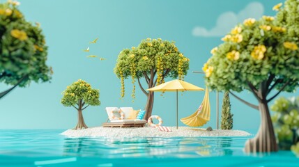 Summer Vacation Fun Holiday Relaxation Break Concept. Summer day background concept. copy space