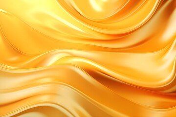 3d silk luxury texture background. Silky cloth luxury fluid wave banner. Fluid iridescent holographic neon curved wave in motion gold background.