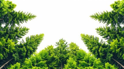 Fototapeta premium The Verdant Symphony: A Lush Forest Brimming With Emerald Trees