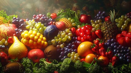 a blend of exotic fruits and garden-fresh vegetables