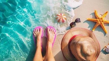 Summer Vacation Fun Holiday Relaxation Break Concept. Summer day background concept. copy space