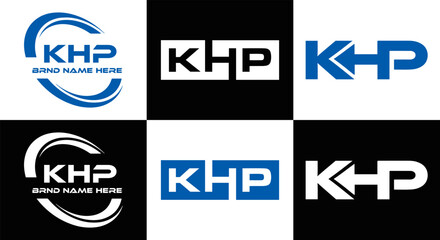 KHP et ,KHP logo. K H P design. White KHP letter. KHP, K H P letter logo design. Initial letter KHP letter logo set, linked circle uppercase monogram logo. K H P letter logo vector design.	