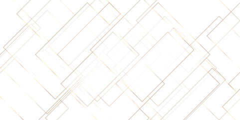 Abstract minimal geometric white and golden light background design. white transparent material in triangle diamond and squares shapes in random geometric pattern.