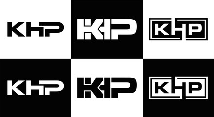KHP et ,KHP logo. K H P design. White KHP letter. KHP, K H P letter logo design. Initial letter KHP letter logo set, linked circle uppercase monogram logo. K H P letter logo vector design.	