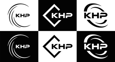 KHP et ,KHP logo. K H P design. White KHP letter. KHP, K H P letter logo design. Initial letter KHP letter logo set, linked circle uppercase monogram logo. K H P letter logo vector design.	