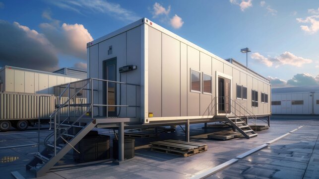 Construction Office Trailer on a Busy Building Site: The Essential Industry Solution for Managing