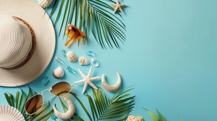 Summer Vacation Fun Holiday Relaxation Break Concept. Summer day background concept. copy space