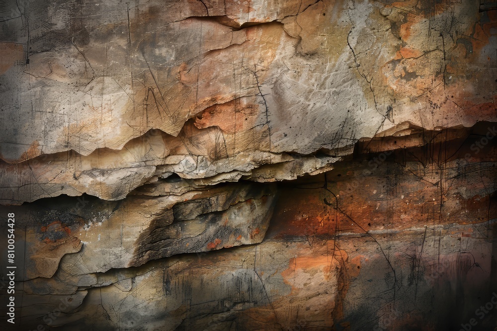 Poster a textured abstract photograph, with layers of texture and subtle variations in tone