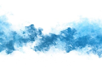 Fototapeta premium Blue Smoke Dispersion on White Background Image with Science and Particle Theme