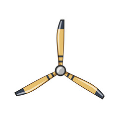 rotor propeller cartoon. airplane plane, fan ocean, logo prop rotor propeller sign. isolated symbol vector illustration