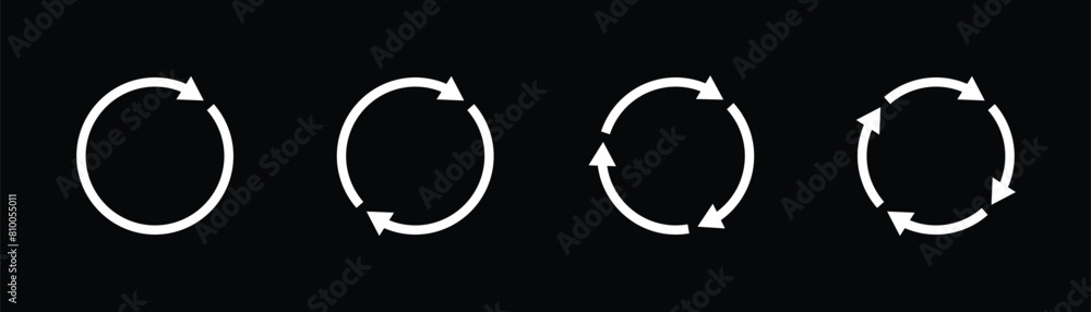 Wall mural rotation icon collection, circle arrow icon. refresh icon, reload icon. circular arrow icon vector i