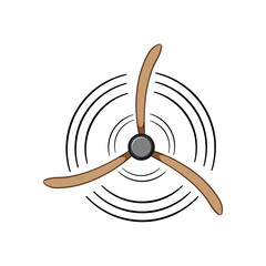 airplane propeller cartoon. plane fan, ocean logo, prop underwater airplane propeller sign. isolated symbol vector illustration