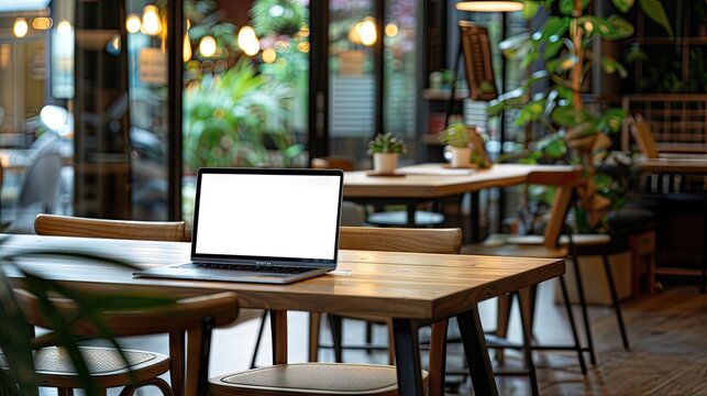 The Digital Oasis: A Laptop on a Wooden Table