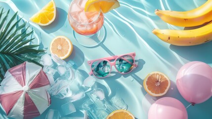 Summer Vacation Fun Holiday Relaxation Break Concept. Summer day background concept. copy space