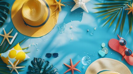Summer Vacation Fun Holiday Relaxation Break Concept. Summer day background concept. copy space
