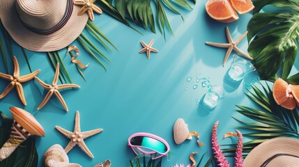 Summer Vacation Fun Holiday Relaxation Break Concept. Summer day background concept. copy space
