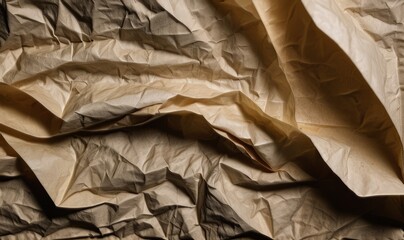 Old crumpled dark brown paper, paper vintage texture background