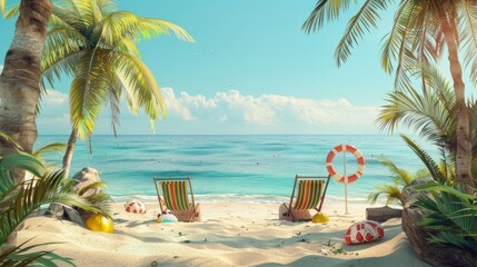 Summer Vacation Fun Holiday Relaxation Break Concept. Summer day background concept. copy space