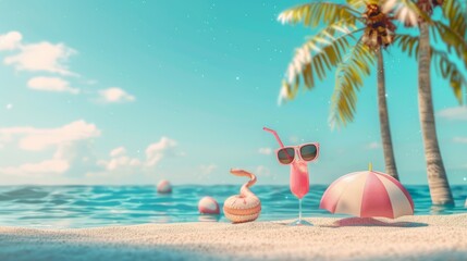 Summer Vacation Fun Holiday Relaxation Break Concept. Summer day background concept. copy space