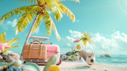Summer Vacation Fun Holiday Relaxation Break Concept. Summer day background concept. copy space