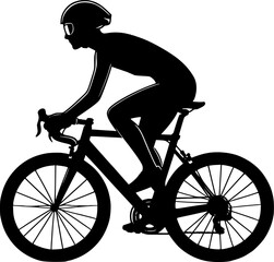 Fototapeta premium Silhouette of a person riding a bicycle, silhouette cyclist 