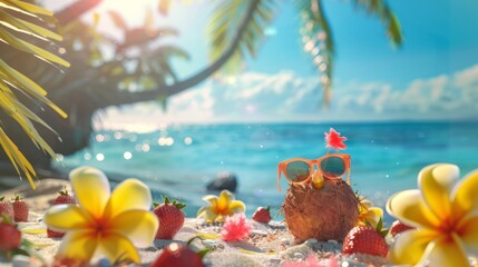 Summer Vacation Fun Holiday Relaxation Break Concept. Summer day background concept. copy space