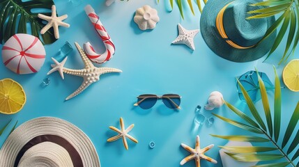 Summer Vacation Fun Holiday Relaxation Break Concept. Summer day background concept. copy space