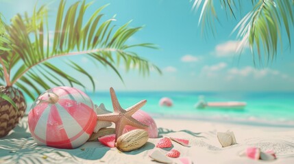 Summer Vacation Fun Holiday Relaxation Break Concept. Summer day background concept. copy space
