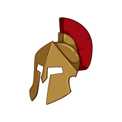 warrior spartan helmet cartoon. head sparta, armour greek, logo trojan warrior spartan helmet sign. isolated symbol vector illustration