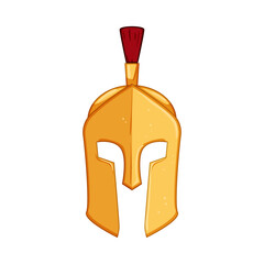 logo spartan helmet cartoon. trojan gladiator, rome greece, ancient silhouette logo spartan helmet sign. isolated symbol vector illustration