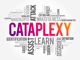 Fototapeta premium Cataplexy is a sudden muscle weakness that occurs while a person is awake, word cloud concept background