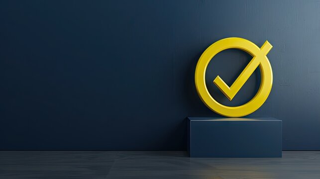 Yellow Check Mark: Success Symbol