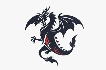 Bold dragon emblem against a transparent white background, adding strength to designs