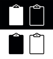 Icon tablet with paper clip. Symbol for check or task tracker. Coach's tactical board. Register or terms of reference.