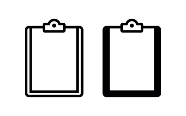 Icon tablet with paper clip. Symbol for check or task tracker. Coach's tactical board. Register or terms of reference.