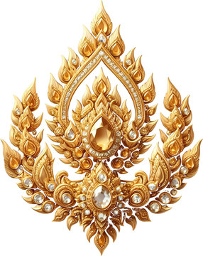 ornate golden jewel design on white