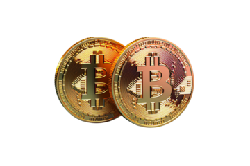 Shiny Bitcoin Cryptocurrency Coins Illustration