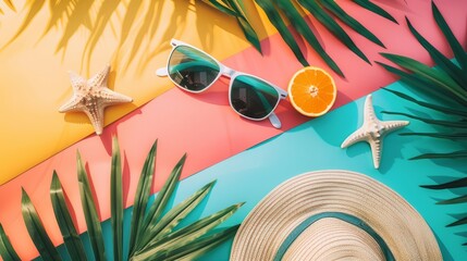 Summer Vacation Fun Holiday Relaxation Break Concept. Summer day background concept. copy space