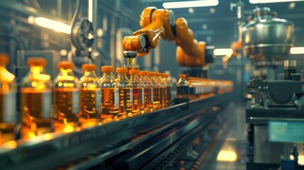 Bottle Filling Machine at Pharmaceutical Factory
