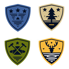 Obraz premium Explore the Wild: Outdoor Badge Vector Design Elements for Adventurous Branding
