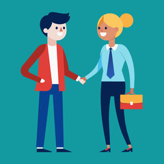 Vector illustration of Handshake communication
