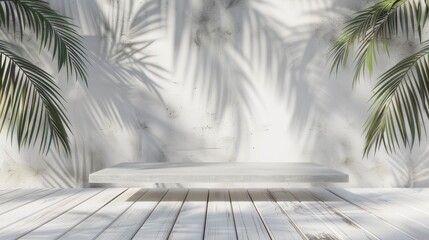 Solitudes Seat: A White Bench on Wooden Floor