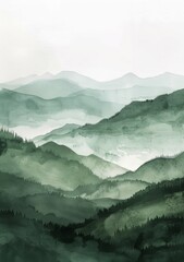 Green Mountain Range Painting