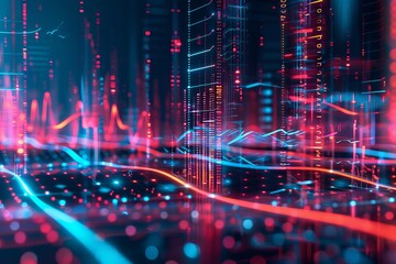 Futuristic concept of sound wave visualization in a modern digital design