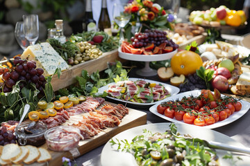 A grazing table, a buffet of small, shareable dishes that is perfect for outdoor parties