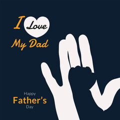 Happy father's day vector silhouette illustration