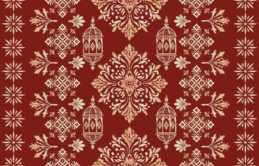 ikat ethnic seamless pattern in tribal. Beautiful fabric Indian style. Design for background, wallpaper, illustration, fabric, clothing, carpet, textile, batik, embroidery.