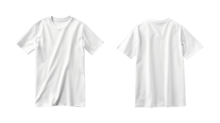 white plain tshirt over size view on top front and back isolated, transparent background