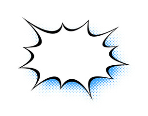 Halftone Spiky Speech Bubble